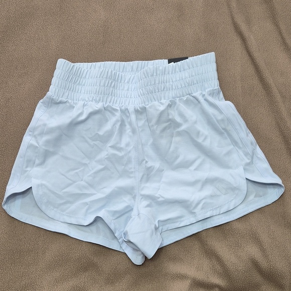 adidas Pants - Adidas High-Waist Woven 3-Stripes Pacer Shorts Halo Blue Size XS